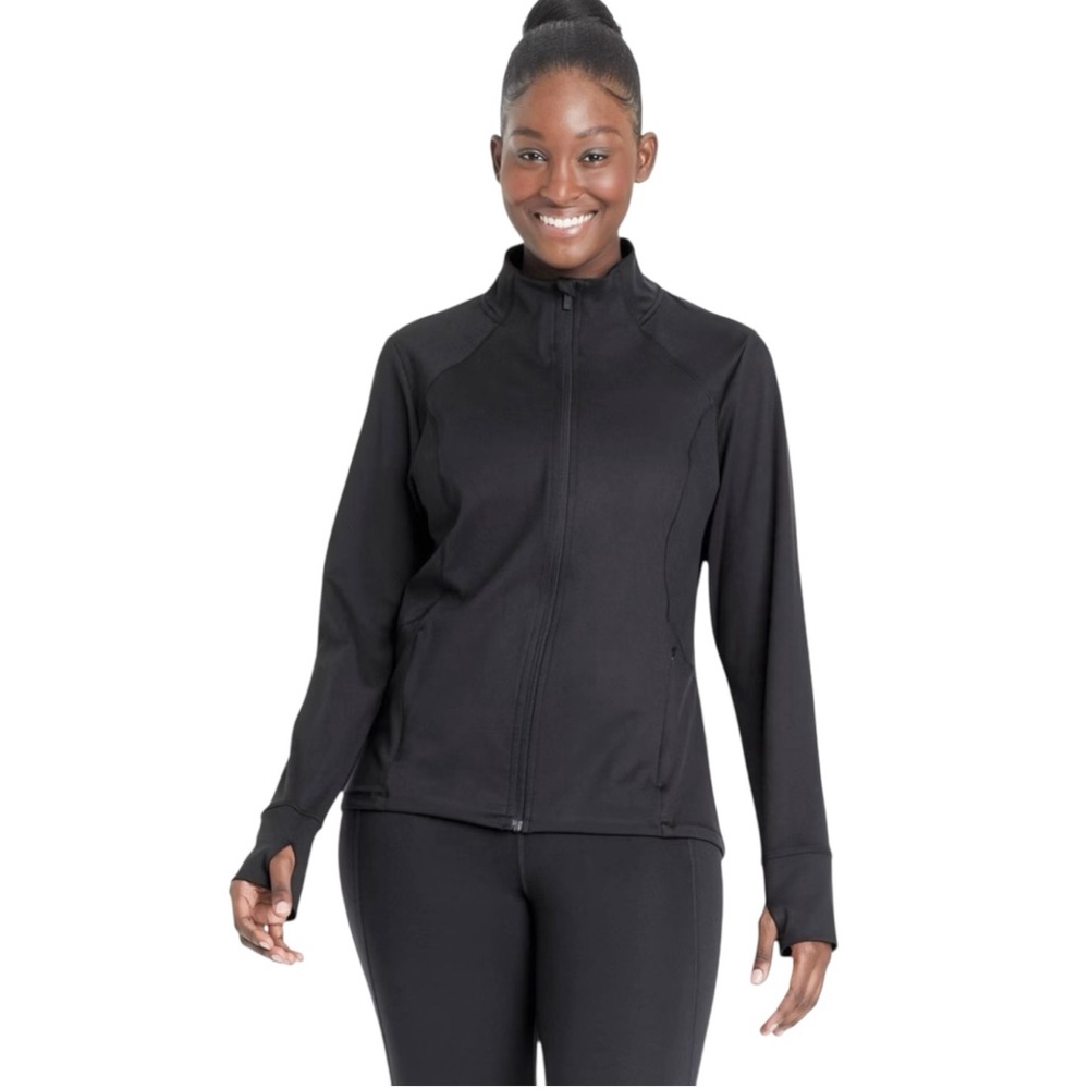 All in Motion Women's Black Performance Jacket Size XXL Activewear Stretch